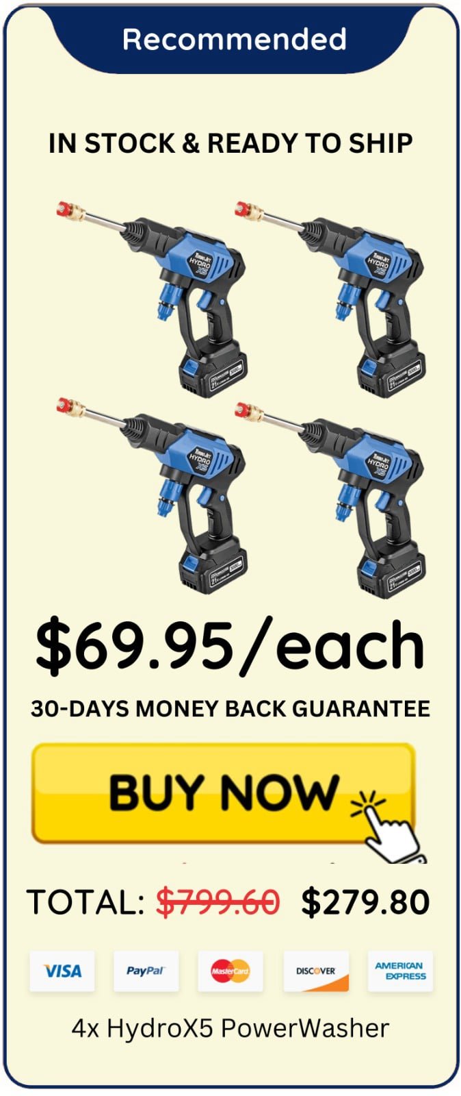 Hydrox5 Power Washer package offer price 